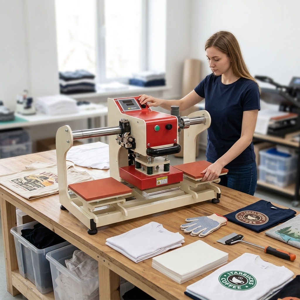Leatherwork Hand Press - Mesin Press Panas Dua Stasiun Pneumatik