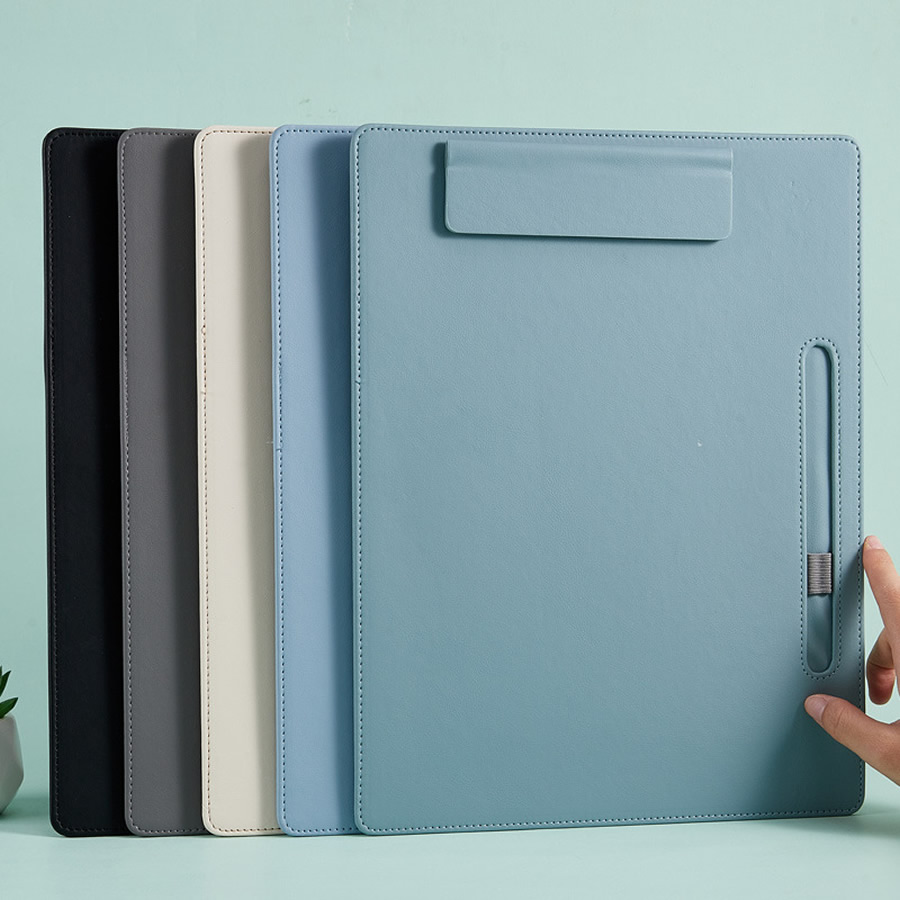 Leather Work Folder - Klip menulis Kulit A4, folder bisnis,