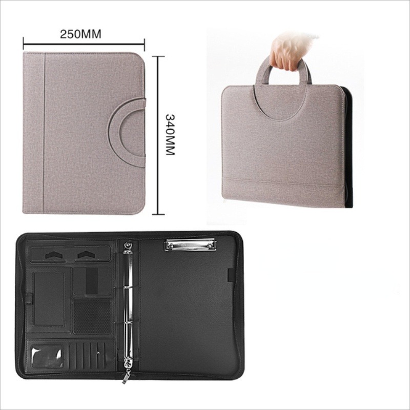 Leather Work Folder - 1 Buah Tas Folder File Ritsleting