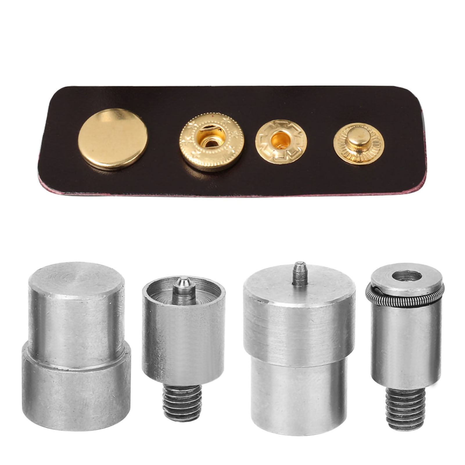 Leatherwork Hand Press - 4Pcs Cetakan Kancing Tekan Stainless Steel