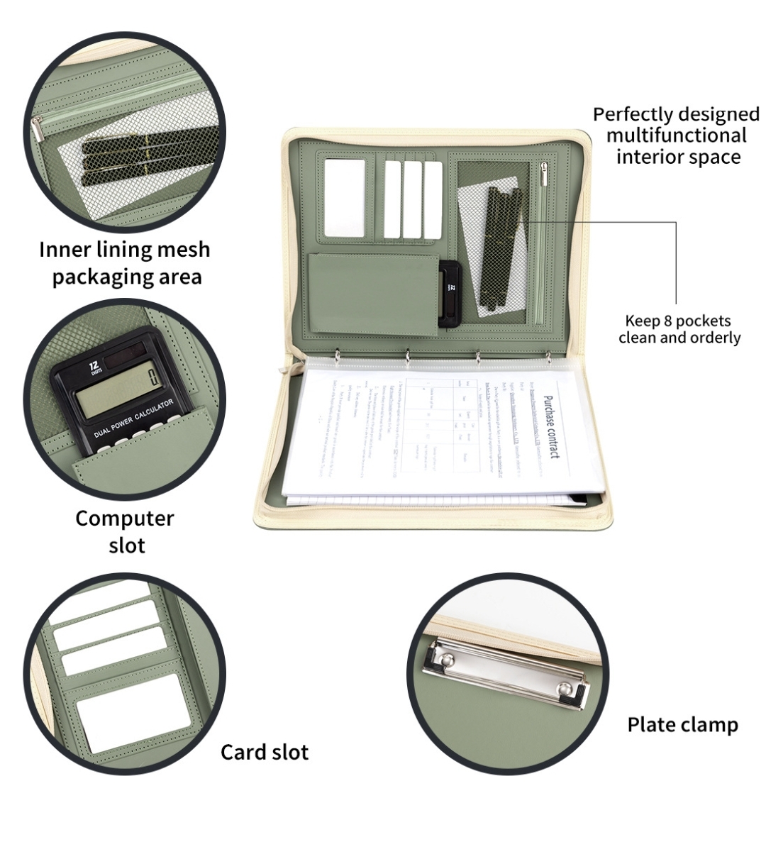Folder Padfolio Ritsleting A4  - Leather Work Folder ulasan dan harga