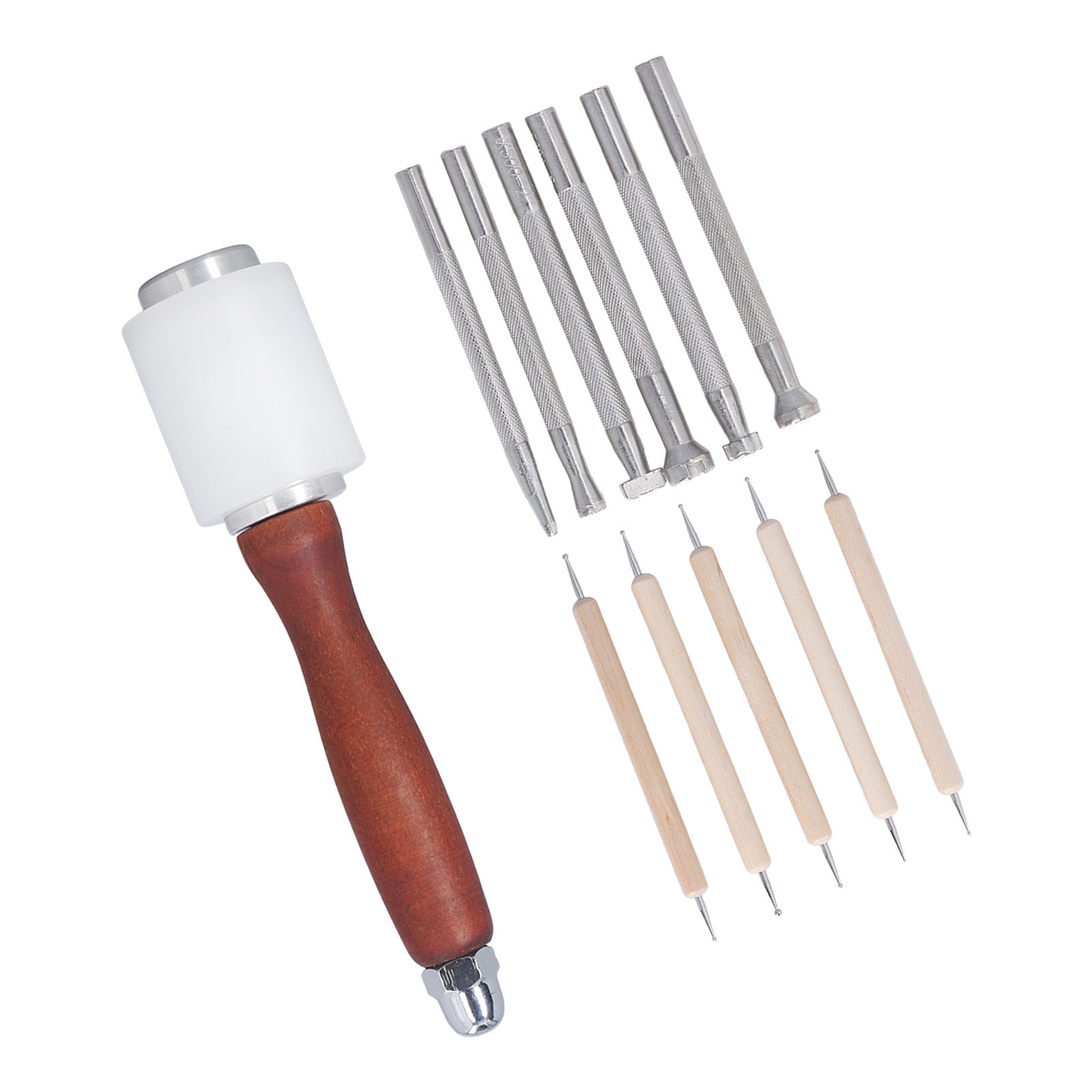 12 Pcs Alat Stamping Kulit Bua - Leatherwork Hammer ulasan dan harga