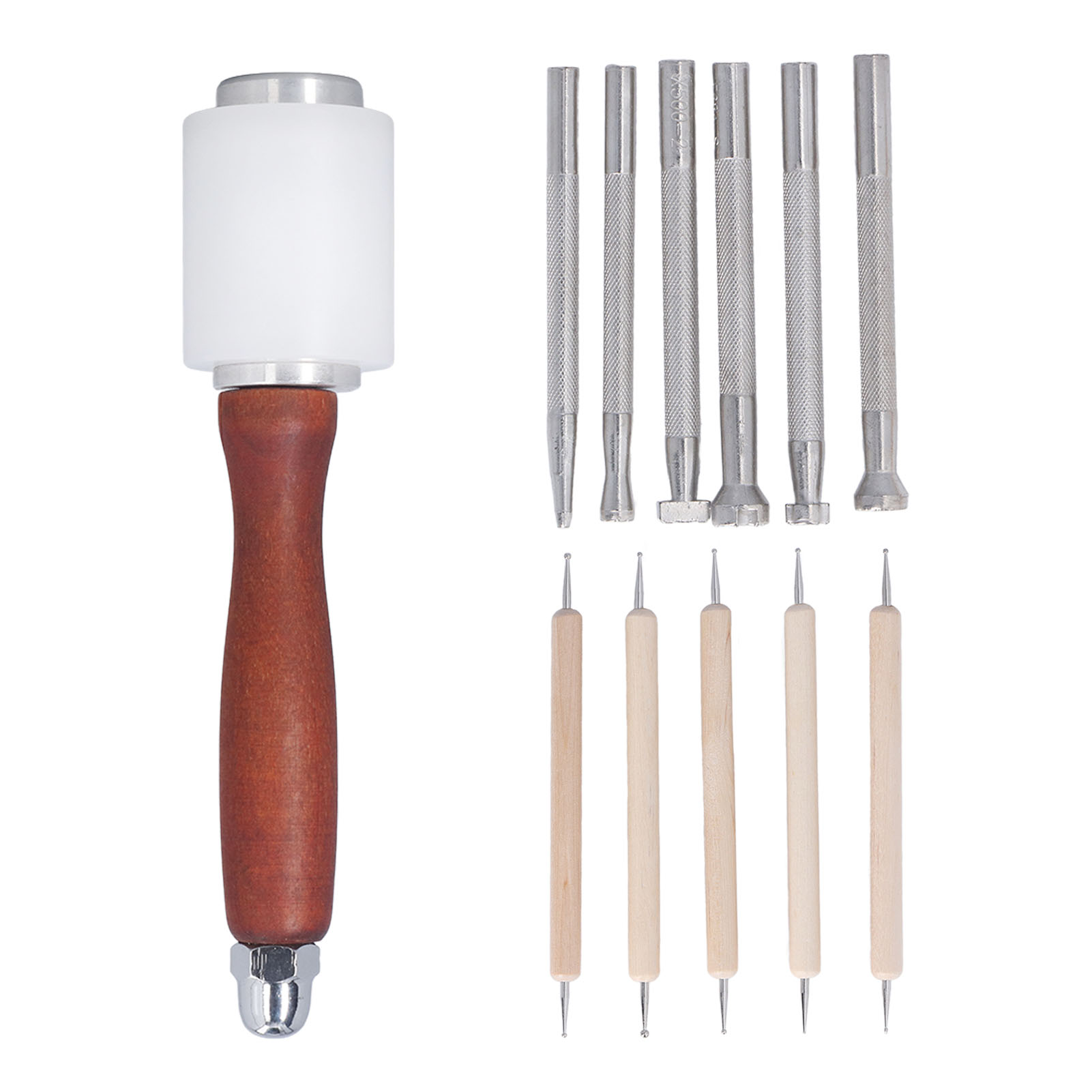12 Pcs Alat Stamping Kulit Bua - Leatherwork Hammer ulasan dan harga