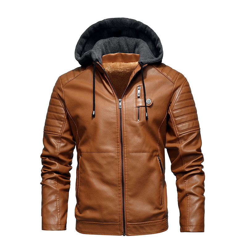 Jaket Pria Berkerudung Tebal H - Leather Work Jacket With Hood ulasan dan harga