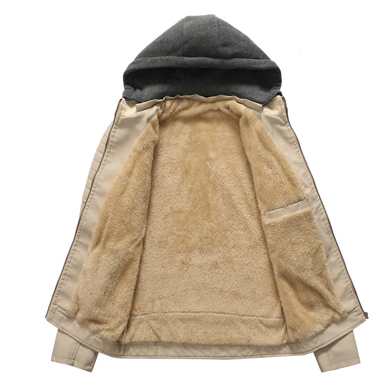 Jaket Pria Berkerudung Tebal H - Leather Work Jacket With Hood ulasan dan harga