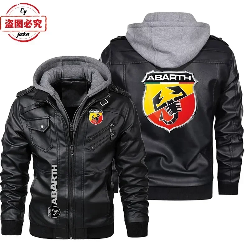 Jaket Kulit Ukuran Eropa Logo  - Leather Work Jacket With Hood ulasan dan harga