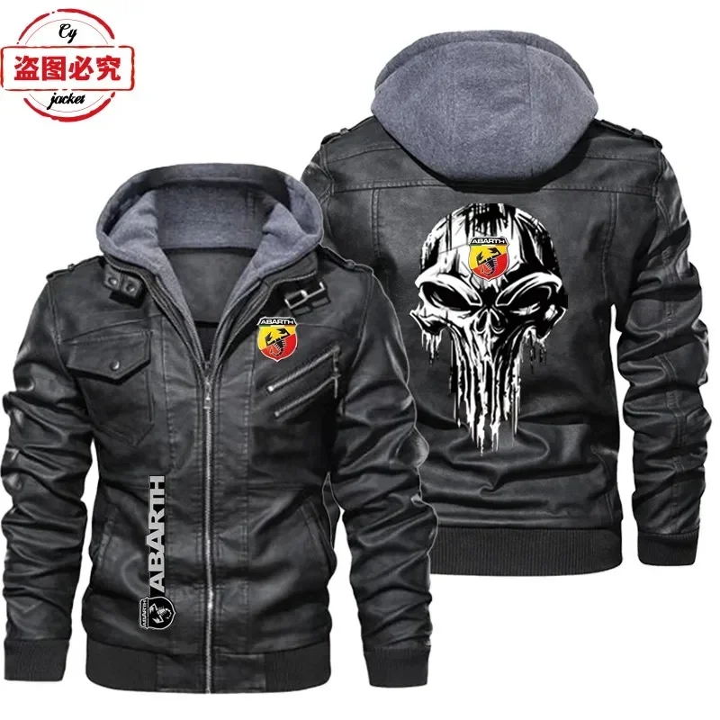 Jaket Kulit Ukuran Eropa Logo  - Leather Work Jacket With Hood ulasan dan harga