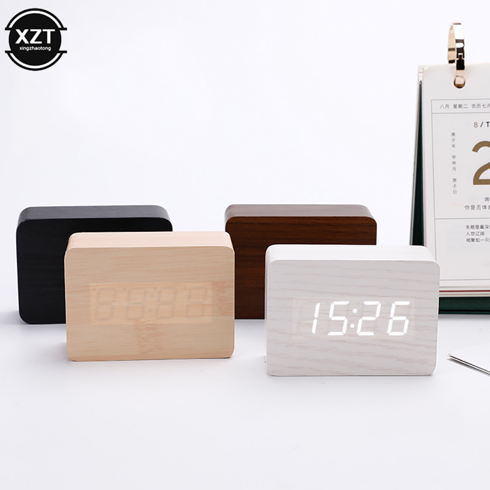 Jam Alarm Mode Jam Tangan Kayu - Leatherwork Desk ulasan dan harga