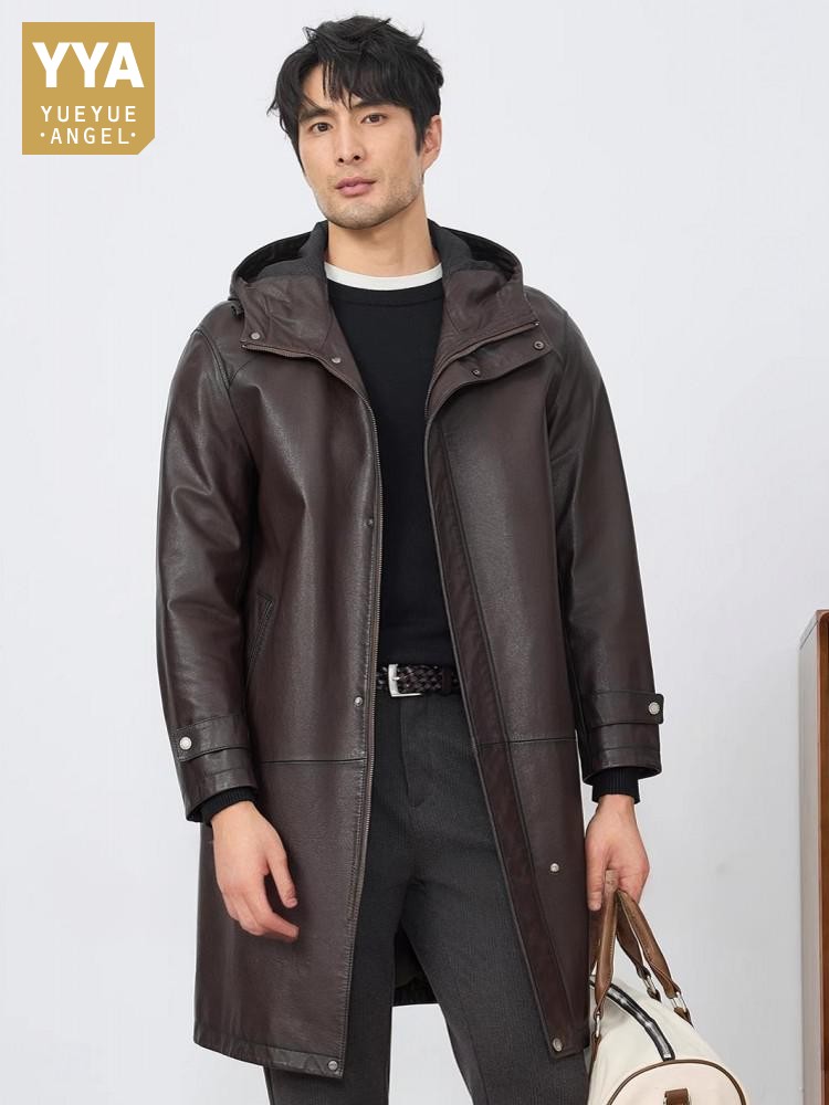 Jaket Panjang Kulit Asli Pria  - Leather Work Jacket With Hood ulasan dan harga