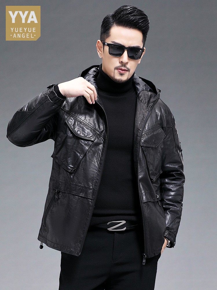 Jaket Kulit Kambing Asli Hanga - Leather Work Jacket With Hood ulasan dan harga