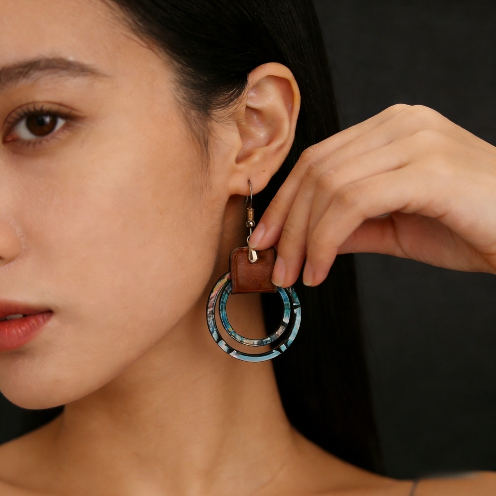 Anting Kulit Bohemian Ganda Mo - Leatherwork Rings ulasan dan harga
